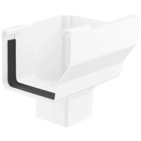 Bajada Lateral Derecha Canalón EUME Blanca PVC - 70x70 - Ferroplast Color: Blanco