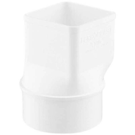 Manguito Adaptador Cuadrado 70x70 - Circular 90 Ø Canalón EUME Blanco PVC - Ferroplast