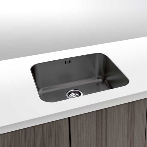 Fregadero Roma Acero Inox Negro Bajo/Sobre Encimera - 20 Cm Profundidad  Gresinex  Tamaño: 40x40