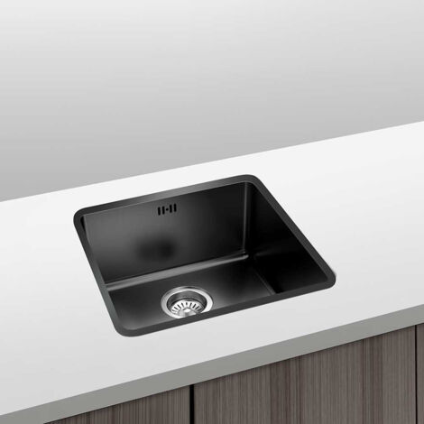 Fregadero Berlin Acero Inox Negro Bajo/Sobre Encimera - 20 Cm Profundidad  Gresinex  40x40