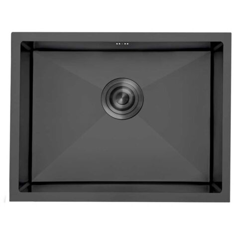 Fregadero Omega Bajo Encimera Insonorizado 20 cm Profundidad Negro Y Gris Gresinex Tamaño: 50x45 - Color: Negro Antracita
