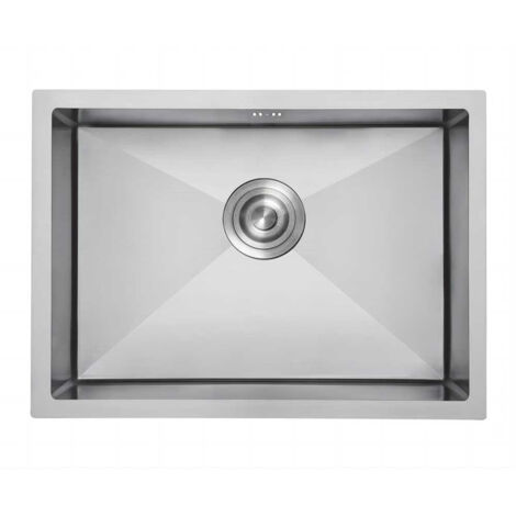 Fregadero Omega Bajo Encimera  Insonorizado  20 cm Profundidad Negro Y Gris Gresinex  Color: Cromo Brillo - Tamaño: 55x45