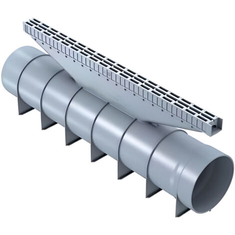 Canaleta Desague Tubular c/Rejilla Gris 110 c250