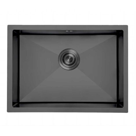 Fregadero Omega Bajo Encimera  Insonorizado  20 cm Profundidad Negro Y Gris Gresinex  Tamaño: 55x45 - Color: Negro Antracita