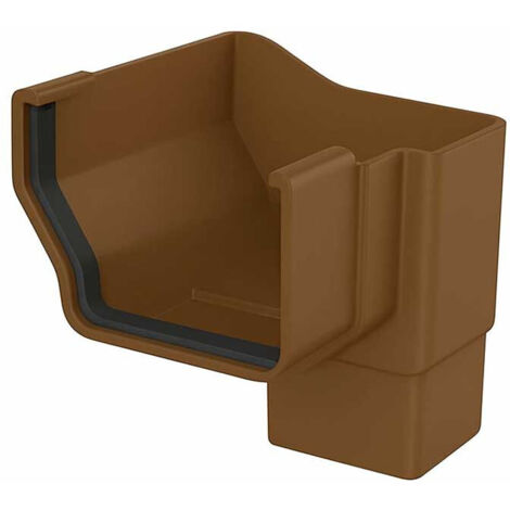 Bajada Lateral Izquierda Canalón EUME Blanca PVC - 70x70 - Ferroplast Color: Marrón