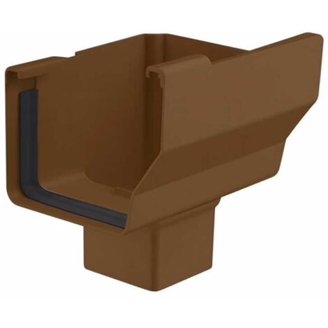 Bajada Lateral Derecha Canalón EUME Blanca PVC - 70x70 - Ferroplast Color: Marrón