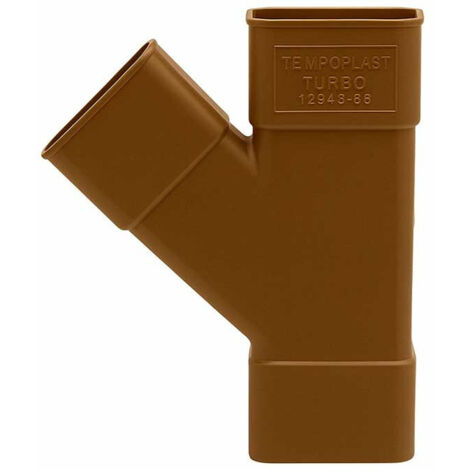Té 45º Cuadrada 70x70 Canalón EUME Blanca PVC - Ferroplast  Color: Marrón