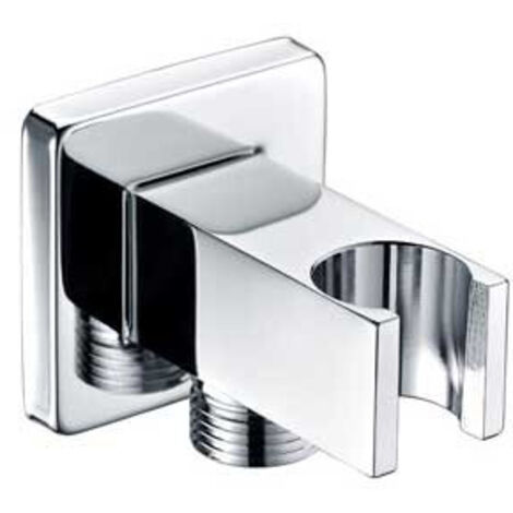 Soporte Mango Ducha IMEX SFR001 – Cuadrado Cromo, Con Salida Agua