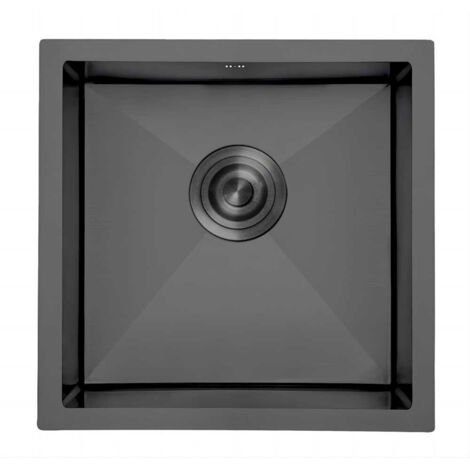 Fregadero Omega Bajo Encimera Insonorizado 20 cm Profundidad Negro Y Gris Gresinex Tamaño: 45x45 - Color: Negro Antracita