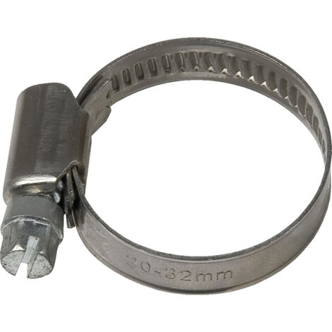 Abrazadera sinfín acero inox W2 - 9 mm - 20-32 mm - 100 Uds.