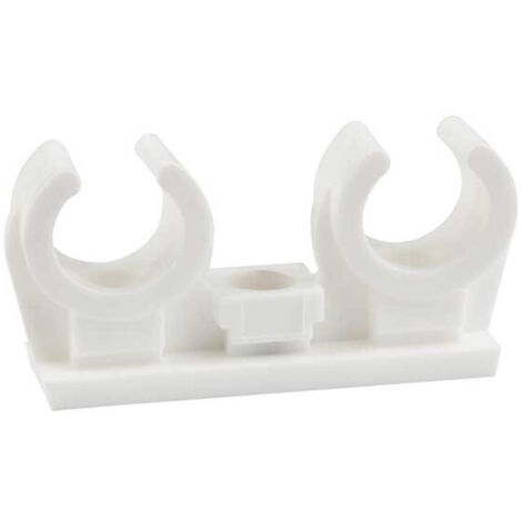 Abrazadera Doble Clip M6 12 a 28 mm plástico  Tamaño: 20-22 mm