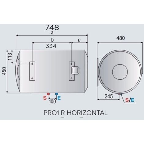 Termo Eléctrico 80 Litros Horizontal Pro 1 R - Ariston
