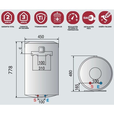 Termo Eléctricos 80 Litros Pro1 R Vertical - Ariston