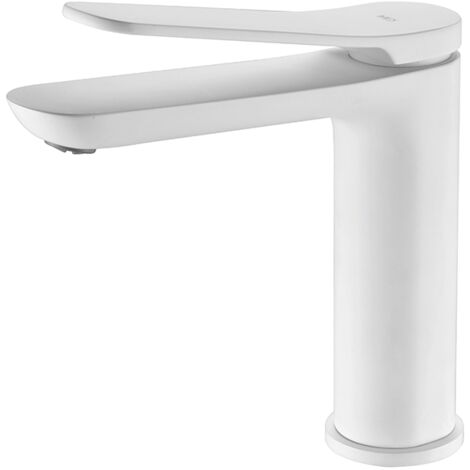 Grifo lavabo monomando Dinamarca blanco mate - IMEX