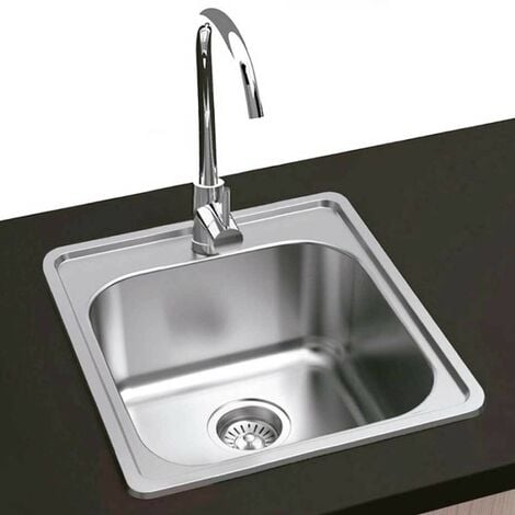 Fregadero Zurich Cuadrado Encastrar 38 x 38 1 Seno - Acero INOX