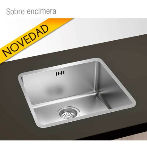 Fregadero Berlin Cuadrado Bajo y Sobre Encimera 50 x 40 - 1 Seno - Acero INOX