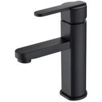 Grifería monomando de Lavabo en Negro Mate Serie Roma IMEX