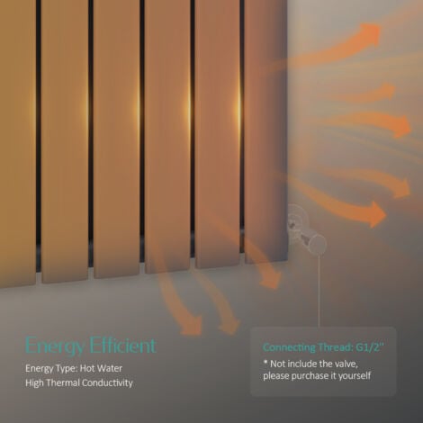 EMKE Anthracite Double Panel Horizontal Radiator Advanced Central Heating Radiator for Ultimate Warmth 60x83cm