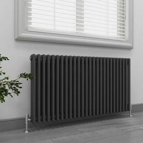 EMKE Anthracite Traditional Cast Iron Radiator Triple Column Central ...