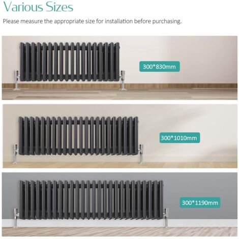 Menk Type Radiators EMKE Traditional Cast Iron Style Anthracite 3 Column Horizontal ...