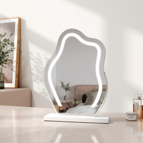 EMKE Hollywood Vanity Mirror with 3 Colours LED Variable Light 30x40cm White Irregular Latest Fashionable Makeup Mirror (1/5)
