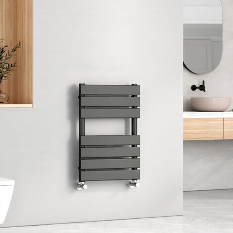 EMKE Central Heating Towel Rails Black Flat Panel Heated Towel
