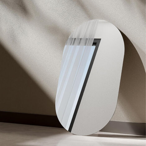 EMKE Wall Mounted Frameless Oval Mirror with Polished Edge 60x100cm Decorative Wall Mirror for Bathroom, Living Room and Cloakroom