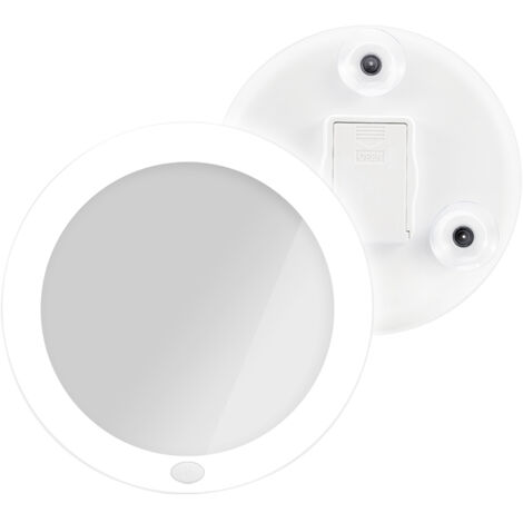 EMKE Cosmetic Mirror with Lighting(6000K) with 5x Magnifying Mirror, LED Bathroom Mirror Magnifying Mirror with Suction Cup, Magnifying Glass for Bathroom Wall Mirror, White
