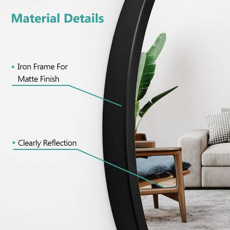 EMKE Bathroom Circle Mirror, Round Mirror for Glass Wall Mounted Makeup Mirror, Framed Wall Mirror 50cm Black Round Mirror