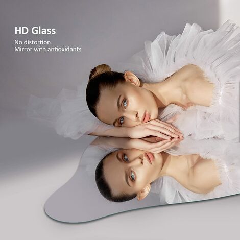 EMKE Full Length Mirror, Irregular Free Standing Mirror Full Length, Ultra-thin Explosion-Proof Full Body Mirror, Frameless Large Mirror for Bathroom/Bedroom/Wardrobe, Stand Use, 145x50cm
