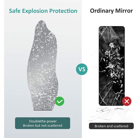 EMKE Full Length Mirror, Irregular Free Standing Mirror Full Length, Ultra-thin Explosion-Proof Full Body Mirror, Frameless Large Mirror for Bathroom/Bedroom/Wardrobe, Stand Use, 145x50cm