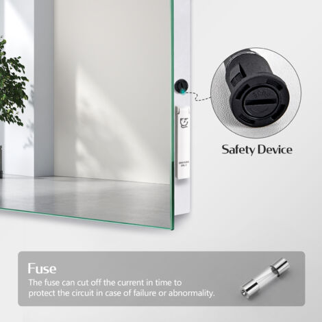 EMKE Demister Bathroom Mirror with Shaver Socket Smart LED Illuminated Bathroom Mirror with Light, 1000x700mm