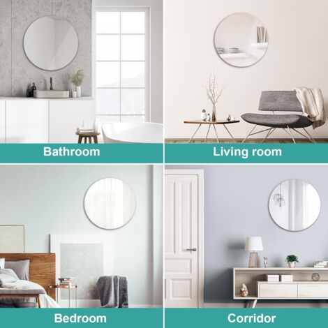 EMKE Round Bathroom Mirror 70CM Wall Mounted Mirror Thin HD Circle Mirror