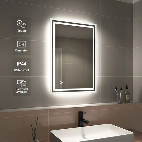EMKE 500X700 mm LED Illuminated Bathroom Mirror with Lights and ...
