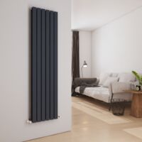 EMKE Anthracite Vertical Double Flat Panel Radiator Effortless Heating with Designer Radiator, 1800x450mm