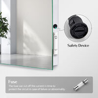 EMKE Backlit Illuminated Bathroom Mirror with Lights 600x800mm,Vanity Mirror with LED Lights and Demister Pad and Bluetooth Speaker and Shaver Socket - 600x800mm/Touch+Demister+Bluetooth+Shaver Socket