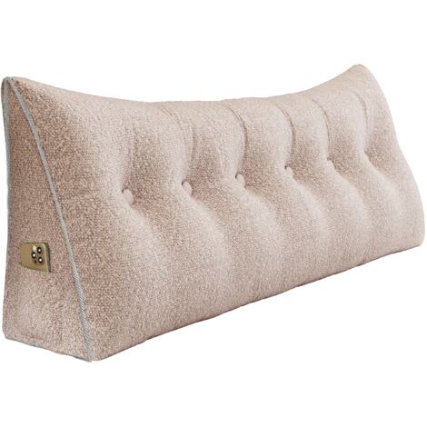 VERCART Großes Bettruhe Keilkissen, Lang Lesekissen, Dekoratives Kopfteilkissen, Dreieckiges Rückenkissen, Loungekissen für Tagesbett oder Couch,Hell-Pink,180x50x20CM
