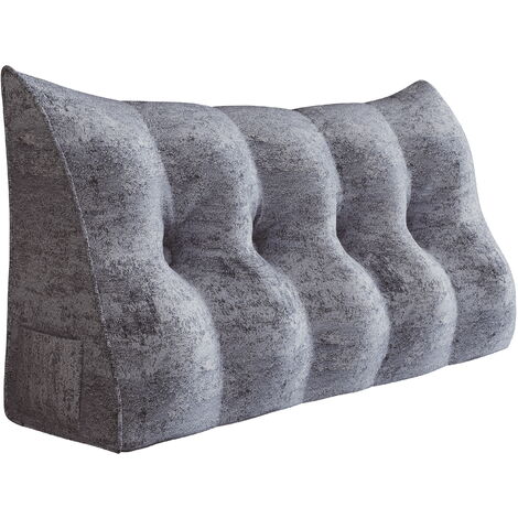 VERCART Großes Bettruhe Keilkissen, Lang Lesekissen, Dekoratives Kopfteilkissen, Dreieckiges Rückenkissen, Loungekissen für Tagesbett oder Couch,Braun,140x50x20CM (1/5)