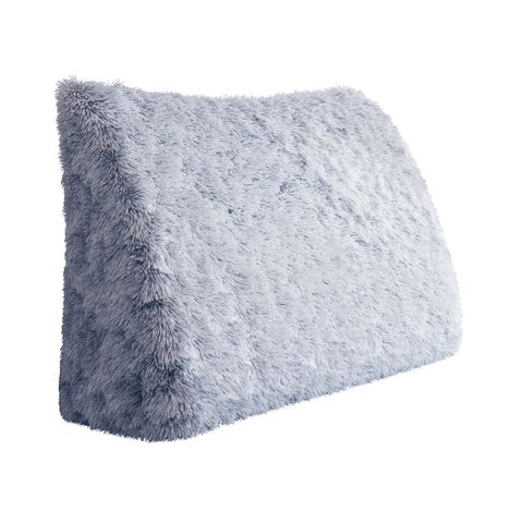 VERCART Großes Bettruhe Keilkissen, Lang Lesekissen, Dekoratives Kopfteilkissen, Dreieckiges Rückenkissen, Loungekissen für Tagesbett oder Couch,Grau Blau,40x50x20CM (1/5)