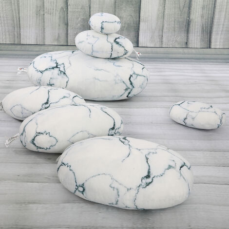 VERCART Stein Felsen Muster Kieselstein Kopfkissen, Akzent Bodenkissen, Kinder Spielen Dekokissen, Zuhause Natur Dekorations Kissen, Hintergrund Requisiten Kissen, Ottomane und Poufs, Velours, 7 Stück