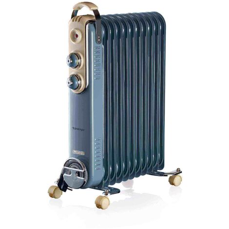 Radiatore a Olio Vintage 11 Elementi Potenza 2500 W Colore Celeste (1/4)