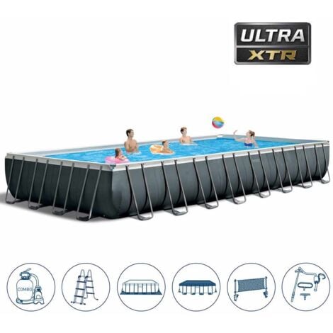 Piscina Ultra XTR Frame rettangolare Intex 26378 pompa combo cm 975 x 488 x 132