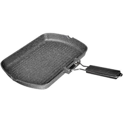 Tognana Grill Rettangolare con Manico Pieghevole Mythos, Alluminio, Grigio, 1