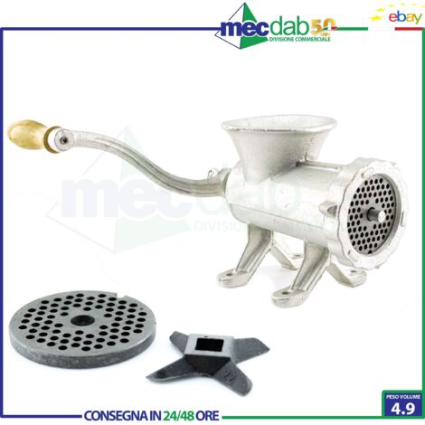 Tritacarne a mano in ghisa stagnata - grandi - Specifiche: N°22 (art.8683N)