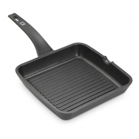 BRA Efficient Bistecchiera Grill Righe 22 Cm - Alluminio Pressofuso, Antiaderente Teflon Platinum Plus, Adatta A Induzione, Fondo Save Energy