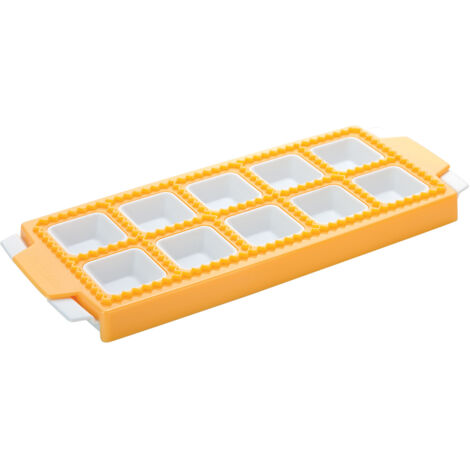 Tescoma Delicia 630877 Stampo per Raviolini Quadrati, Plastica, 10 Pezzi, 1 Pezzo, Giallo