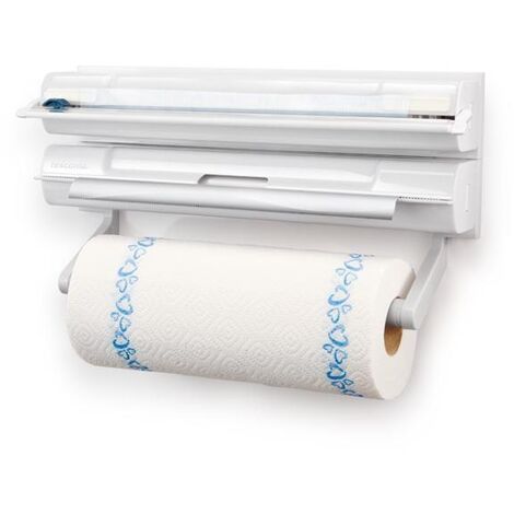 Tescoma 899720 Onwall Portarotoli Cucina da Parete 3 in 1, Plastica, Bianco, 1 Pezzo (1/8)