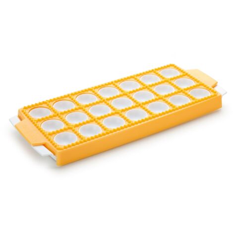 Tescoma Delicia 630878 Stampo per Raviolini Tondi, Plastica, 21 Pezzi, 1 Pezzo, Giallo