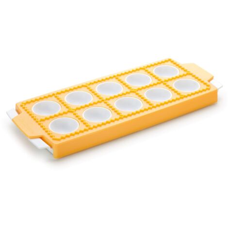 Tescoma 630875 Delicia Stampo per Raviolini Tondi, Plastica, Giallo, 10 Pezzi, 1 Pezzo