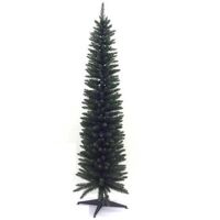 Albero di natale slim per salvaspazio artificiale in verde e sottile finto 2,10 ignifugo molto realistico monviso